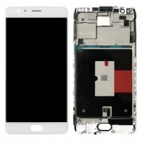 Replace / Repair Your Broken Screen Using this parts of LCD Display and Touch Screen Combo Folder for OnePlus 3 - White Frame